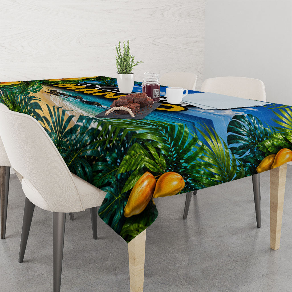 Hawaiian Mango Tropical Beach Tablecloth Scenic Island Nature Exotic Fruit Graphic
