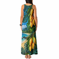 Hawaiian Mango Tropical Beach Tank Maxi Dress Scenic Island Nature Exotic Fruit Graphic