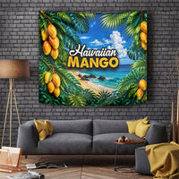 Hawaiian Mango Tropical Beach Tapestry Scenic Island Nature Exotic Fruit Graphic