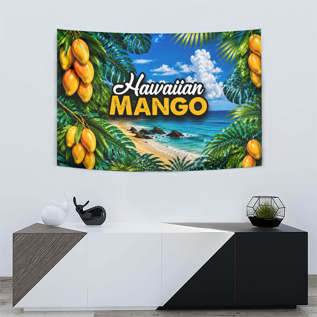 Hawaiian Mango Tropical Beach Tapestry Scenic Island Nature Exotic Fruit Graphic