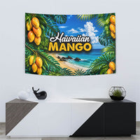 Hawaiian Mango Tropical Beach Tapestry Scenic Island Nature Exotic Fruit Graphic