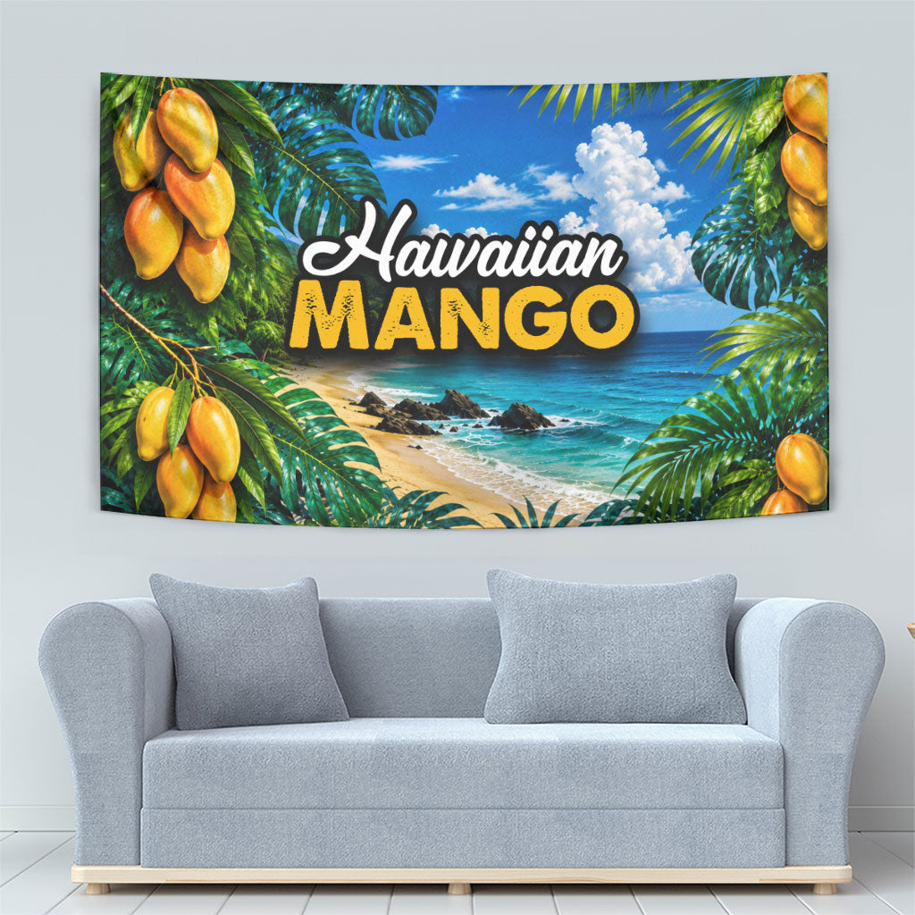 Hawaiian Mango Tropical Beach Tapestry Scenic Island Nature Exotic Fruit Graphic