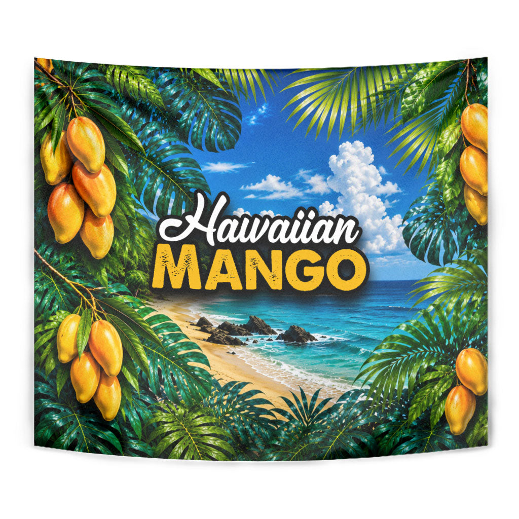 Hawaiian Mango Tropical Beach Tapestry Scenic Island Nature Exotic Fruit Graphic
