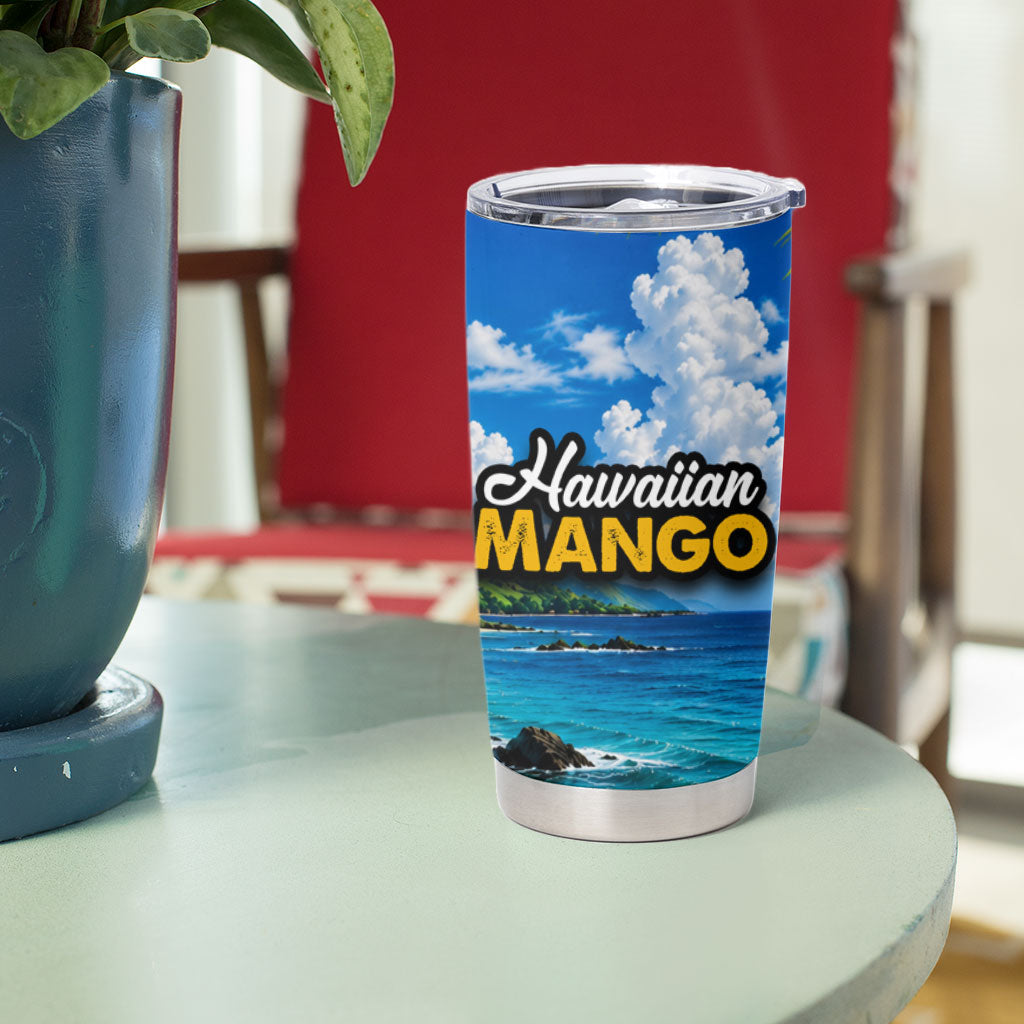 Hawaiian Mango Tropical Beach Tumbler Cup Scenic Island Nature Exotic Fruit Graphic