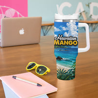 Hawaiian Mango Tropical Beach Tumbler With Handle Scenic Island Nature Exotic Fruit Graphic