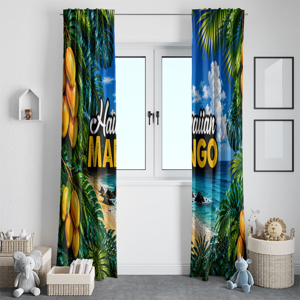 Hawaiian Mango Tropical Beach Window Curtain Scenic Island Nature Exotic Fruit Graphic