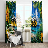 Hawaiian Mango Tropical Beach Window Curtain Scenic Island Nature Exotic Fruit Graphic