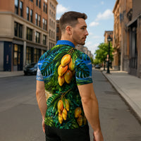 Hawaiian Mango Tropical Beach Zipper Polo Shirt Scenic Island Nature Exotic Fruit Graphic