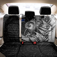 Personalized New Zealand Kiwi Bird Back Car Seat Cover Grunge Maori Tribal Pattern Silver Fern