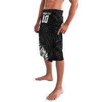 Personalized New Zealand Kiwi Bird Lavalava Grunge Maori Tribal Pattern Silver Fern
