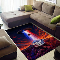 New Zealand Aotearoa Kiwi UFO Area Rug Sci-Fi Galaxy Sunset Sky Tower And Mountain