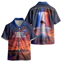 New Zealand Aotearoa Kiwi UFO Kid Hawaiian Shirt Sci-Fi Galaxy Sunset Sky Tower And Mountain