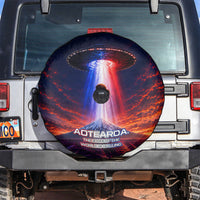 New Zealand Aotearoa Kiwi UFO Spare Tire Cover Sci-Fi Galaxy Sunset Sky Tower And Mountain