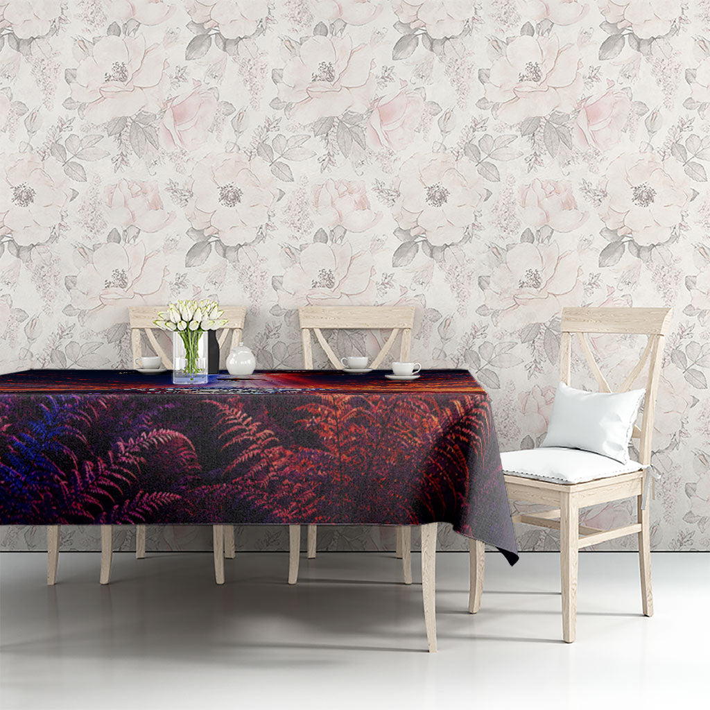 New Zealand Aotearoa Kiwi UFO Tablecloth Sci-Fi Galaxy Sunset Sky Tower And Mountain