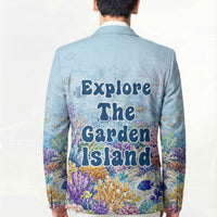 Fiji Taveuni Rainbow Reef Blazer Scuba Diver Vibrant Undersea Coral Garden Watercolor