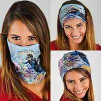 Fiji Taveuni Rainbow Reef Neck Gaiter Scuba Diver Vibrant Undersea Coral Garden Watercolor