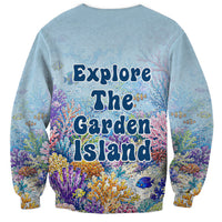 Fiji Taveuni Rainbow Reef Sweatshirt Scuba Diver Vibrant Undersea Coral Garden Watercolor