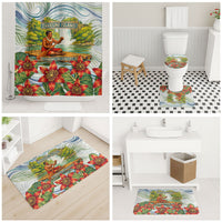 Fiji Taveuni Island Dateline Crossing Bathroom Set Tropical Cultural Landscape With Tagimoucia Floral Pattern