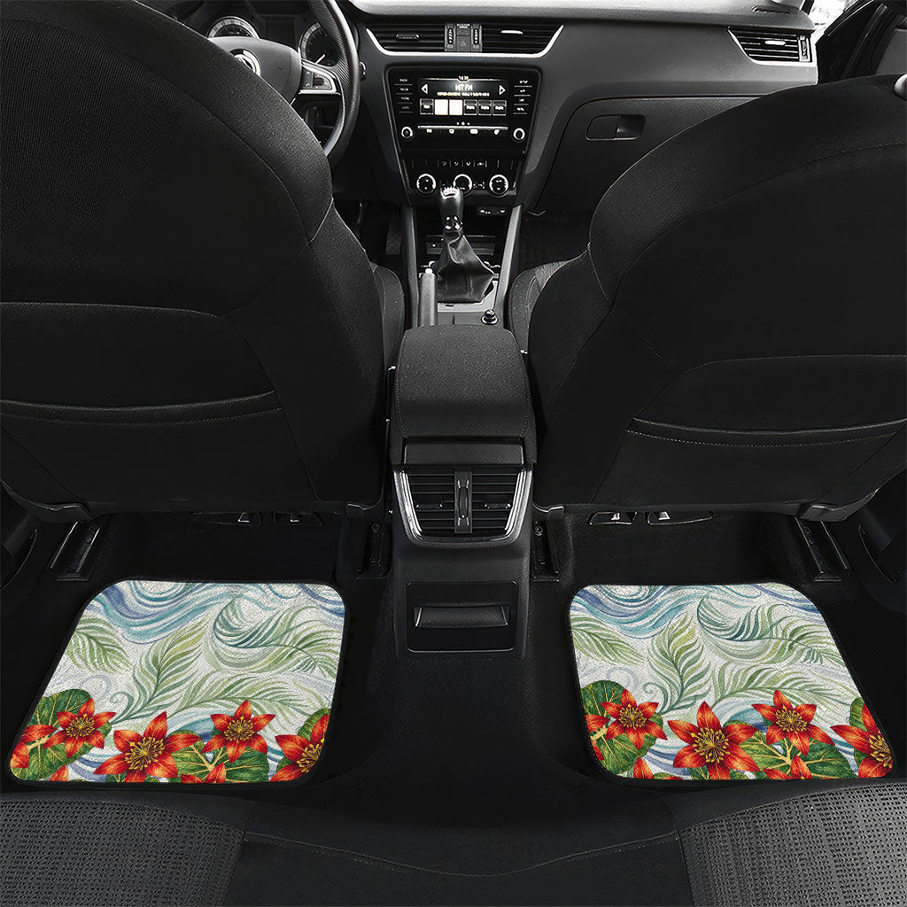 Fiji Taveuni Island Dateline Crossing Car Mats Tropical Cultural Landscape With Tagimoucia Floral Pattern