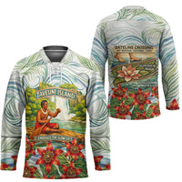 Fiji Taveuni Island Dateline Crossing Hockey Jersey Tropical Cultural Landscape With Tagimoucia Floral Pattern