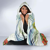 Fiji Taveuni Island Dateline Crossing Hooded Blanket Tropical Cultural Landscape With Tagimoucia Floral Pattern