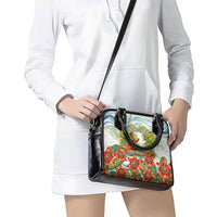 Fiji Taveuni Island Dateline Crossing Shoulder Handbag Tropical Cultural Landscape With Tagimoucia Floral Pattern