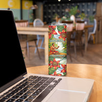Fiji Taveuni Island Dateline Crossing Skinny Tumbler Tropical Cultural Landscape With Tagimoucia Floral Pattern