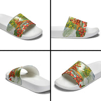 Fiji Taveuni Island Dateline Crossing Slide Sandals Tropical Cultural Landscape With Tagimoucia Floral Pattern