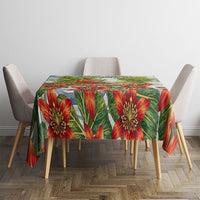 Fiji Taveuni Island Dateline Crossing Tablecloth Tropical Cultural Landscape With Tagimoucia Floral Pattern
