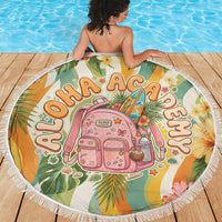 Hawaii Aloha Academy Back To School Beach Blanket Sea Turtle Tropical Hibiscus Flowers Retro Psychedelic