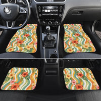Hawaii Aloha Academy Back To School Car Mats Sea Turtle Tropical Hibiscus Flowers Retro Psychedelic