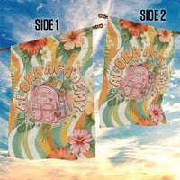 Hawaii Aloha Academy Back To School Garden Flag Sea Turtle Tropical Hibiscus Flowers Retro Psychedelic
