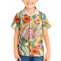 Hawaii Aloha Academy Back To School Kid Hawaiian Shirt Sea Turtle Tropical Hibiscus Flowers Retro Psychedelic