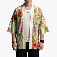 Hawaii Aloha Academy Back To School Kimono Sea Turtle Tropical Hibiscus Flowers Retro Psychedelic