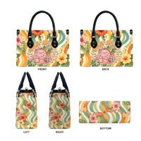 Hawaii Aloha Academy Back To School Leather Bag Sea Turtle Tropical Hibiscus Flowers Retro Psychedelic