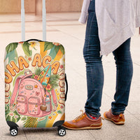 Hawaii Aloha Academy Back To School Luggage Cover Sea Turtle Tropical Hibiscus Flowers Retro Psychedelic