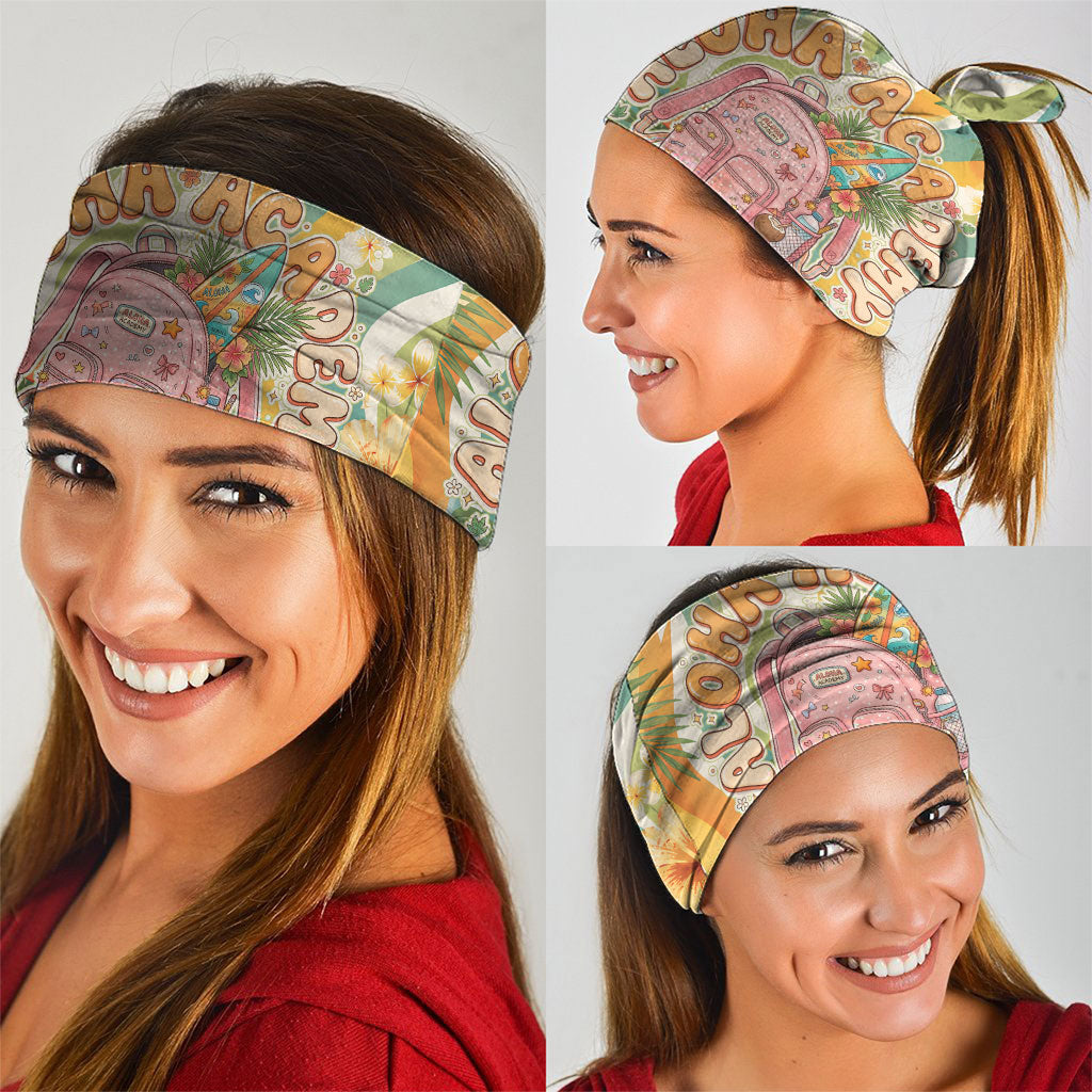 Hawaii Aloha Academy Back To School Neck Gaiter Sea Turtle Tropical Hibiscus Flowers Retro Psychedelic