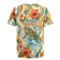 Hawaii Aloha Academy Back To School Rugby Jersey Sea Turtle Tropical Hibiscus Flowers Retro Psychedelic