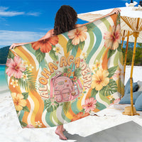 Hawaii Aloha Academy Back To School Sarong Sea Turtle Tropical Hibiscus Flowers Retro Psychedelic