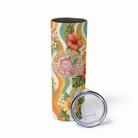 Hawaii Aloha Academy Back To School Skinny Tumbler Sea Turtle Tropical Hibiscus Flowers Retro Psychedelic