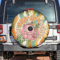 Hawaii Aloha Academy Back To School Spare Tire Cover Sea Turtle Tropical Hibiscus Flowers Retro Psychedelic