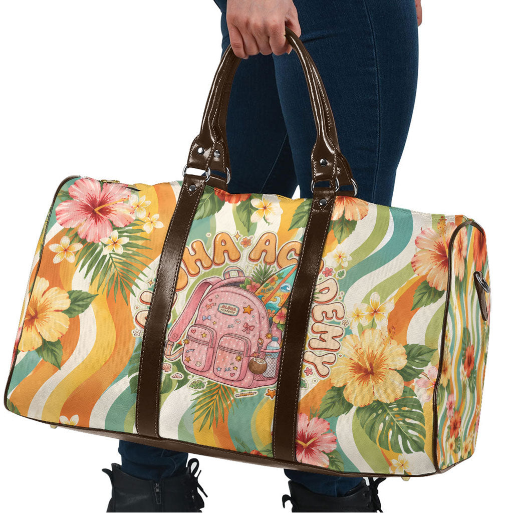 Hawaii Aloha Academy Back To School Travel Bag Sea Turtle Tropical Hibiscus Flowers Retro Psychedelic