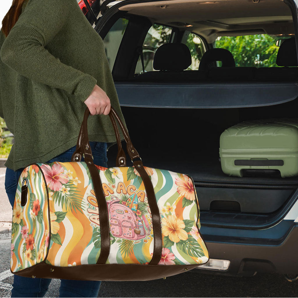 Hawaii Aloha Academy Back To School Travel Bag Sea Turtle Tropical Hibiscus Flowers Retro Psychedelic