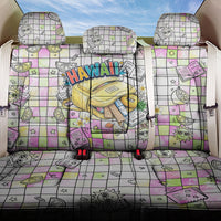 Hawaii Cruising Back To School Back Car Seat Cover Grid Pattern With School Bag And Vintage Surf Van
