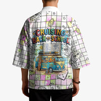 Hawaii Cruising Back To School Kimono Grid Pattern With School Bag And Vintage Surf Van