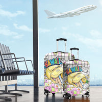 Hawaii Cruising Back To School Luggage Cover Grid Pattern With School Bag And Vintage Surf Van