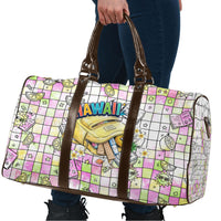 Hawaii Cruising Back To School Travel Bag Grid Pattern With School Bag And Vintage Surf Van