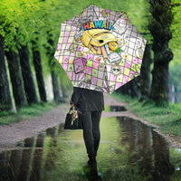 Hawaii Cruising Back To School Umbrella Grid Pattern With School Bag And Vintage Surf Van
