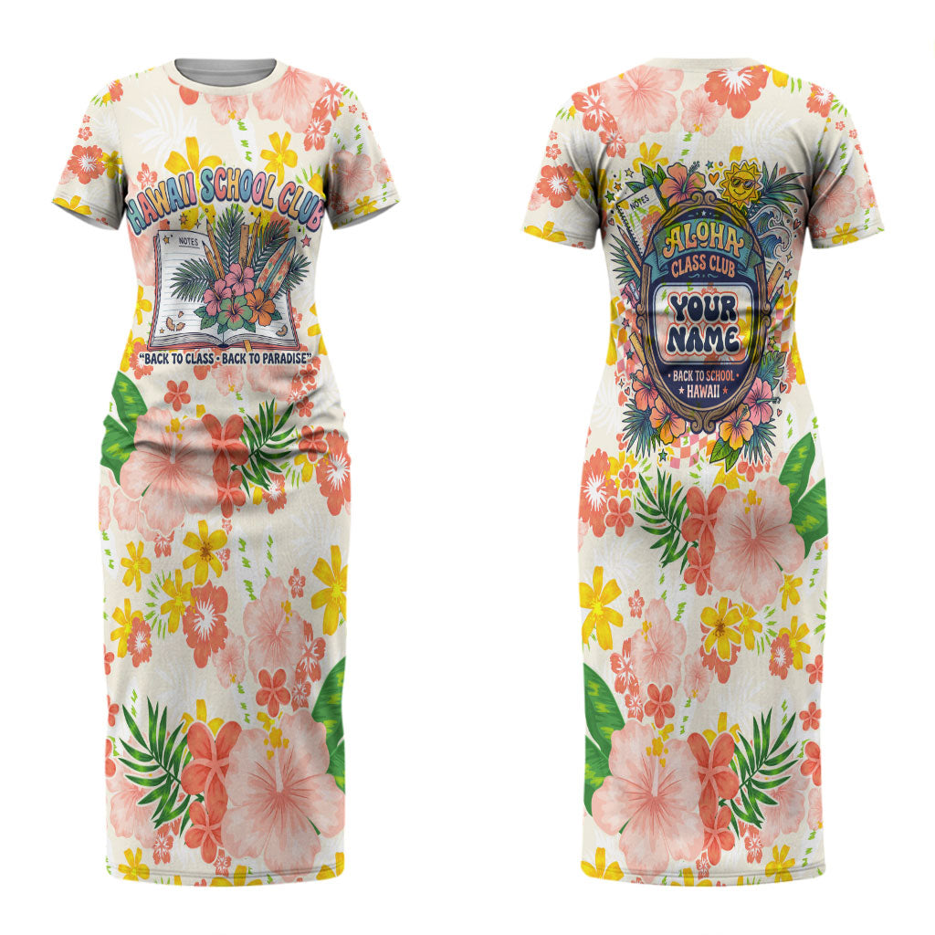 Personalized Hawaii School Club Back To Class Couples Matching Short Sleeve Bodycon Dress and Hawaiian Shirt Retro Tropical Hibiscus Pattern With Open Notebook TS04 - Polynesian Pride