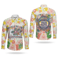 Personalized Hawaii School Club Back To Class Couples Matching Summer Maxi Dress and Long Sleeve Button Shirt Retro Tropical Hibiscus Pattern With Open Notebook TS04 - Polynesian Pride